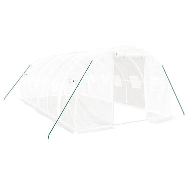 Gewächshaus mit Stahlrahmen Weiß 18 m² 6x3x2 m